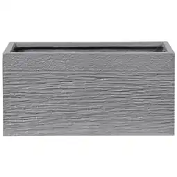 Jardiland Jardinière Cache-Pot Gris Effet Pierre en Mélange de Fibres 23 x 50 x 24 cm Bac à Fleurs au Design Moderne Idéal pour Extérie offre