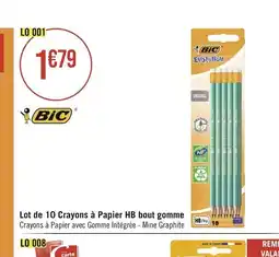 Lot de 10 Crayons à Papier HB bout gomme