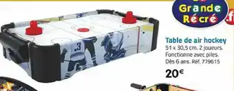 La Grande Récré Table de air hockey offre