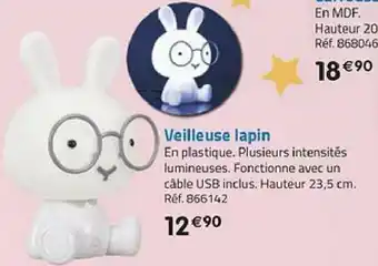 La Grande Récré Veilleuse lapin offre