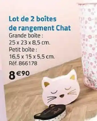 La Grande Récré Lot de 2 boîtes de rangement chat offre