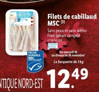 Lidl Filets de cabillaud MSC offre