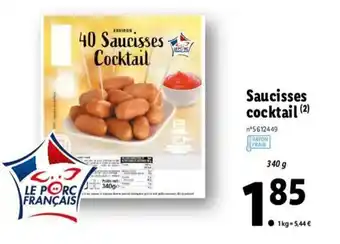 Lidl Saucisses cocktail offre