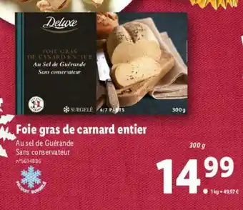 Lidl Foie gras de carnard entier offre