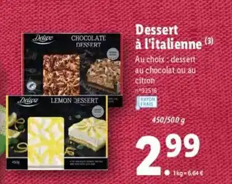 Lidl Dessert à l'italienne offre