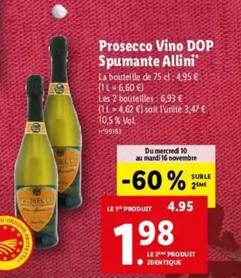 Lidl Prosecco vino DOP spumante allini offre