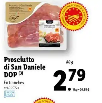 Lidl Prosciutto di san daniele DOP offre