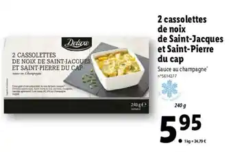 Lidl 2 Cassolettes de noix de saint-jacques et saint-pierre du cap offre