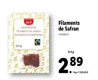 Lidl Filaments de safran offre