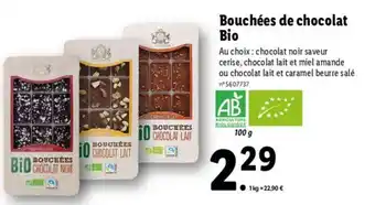 Lidl Bouchées de chocolat bio offre