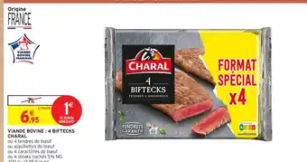 Intermarché Contact VIANDE BOVINE : 4 BIFTECKS CHARAL offre