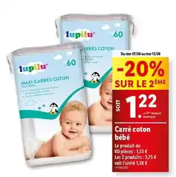Lidl Lupilu - carré coton bébé offre