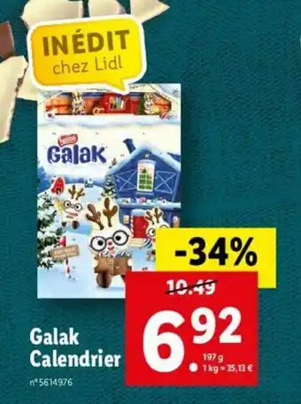 Lidl Galak calendrier offre