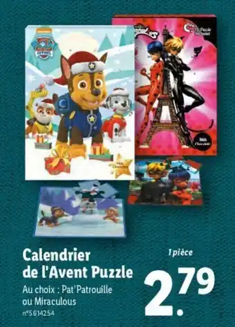 Lidl Calendrier de l'avent puzzle offre