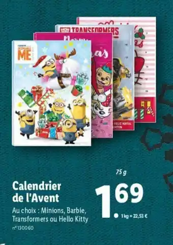 Lidl Calendrier de l'avent offre