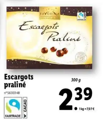 Lidl Escargots praliné offre