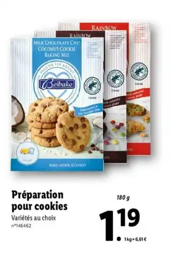 Lidl Préparation pour cookies offre