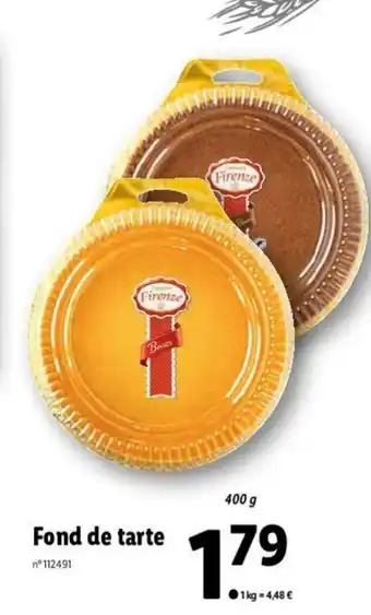 Lidl Fond de tarte offre