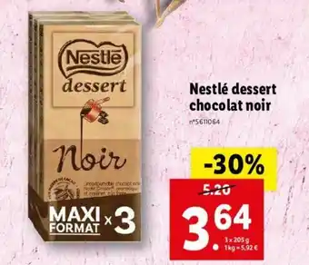 Lidl Nestlé dessert chocolat noir offre