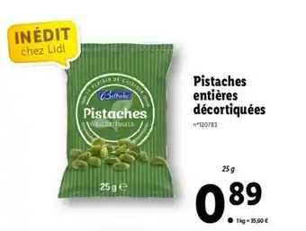Lidl Pistaches entières décortiquées offre