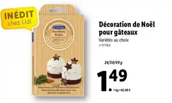 Lidl Décoration de noël pour gâteaux offre