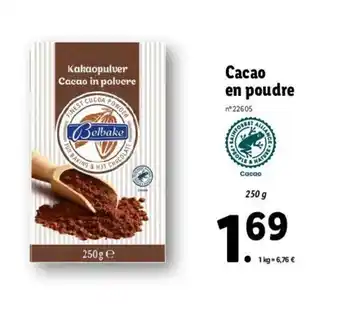 Lidl Cacao en poudre offre