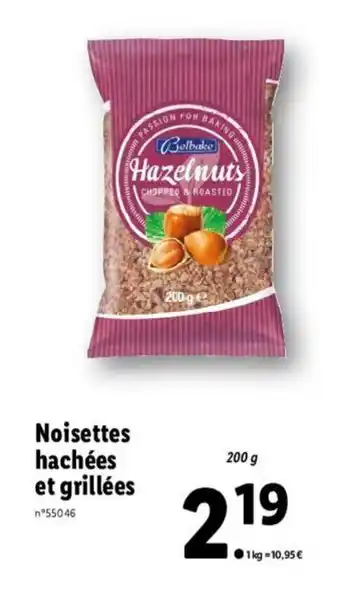 Lidl Noisettes hachées et grillées offre