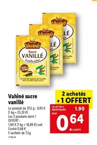 Lidl Vahiné sucre vanillé offre