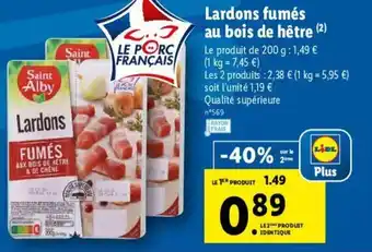 Lidl Lardons fumés au bois de hêtre offre