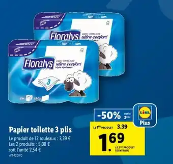 Lidl Papier toilette 3 plis offre