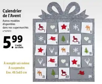 Lidl Calendrier de l'avent offre