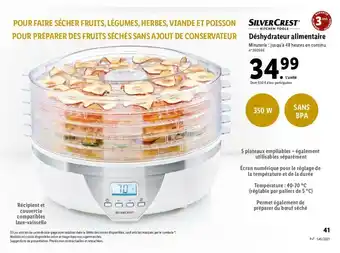 Lidl Déshydrateur alimentaire offre