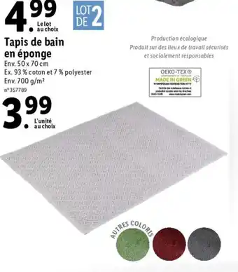 Lidl Tapis de bain en éponge offre