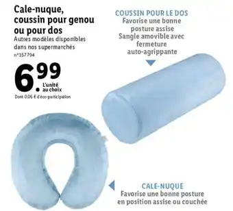 Lidl Cale-nuque coussin pour genou ou pour dos offre