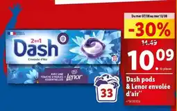 Lidl Dash/lenor - pods & envolée d'air offre