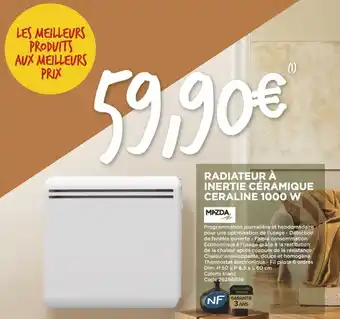 Bricomarché Radiateur à inertie céramique ceraline 1000 w offre