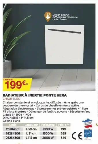 Radiateur à Inertie Fonte Hera