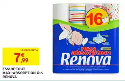 Intermarché ESSUIE-TOUT MAXI-ABSORPTION X16 RENOVA offre