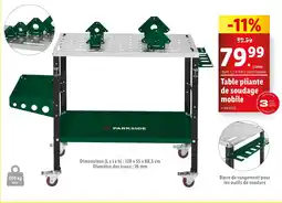 Lidl PARKSIDE Table pliante de soudage mobile offre