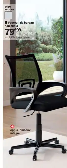 Conforama Fauteuil de bureau noir Niala offre