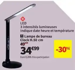Conforama Lampe de bureau Clock H.50 cm offre