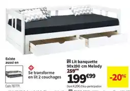 Conforama Lit banquette 90x190 cm Melody offre