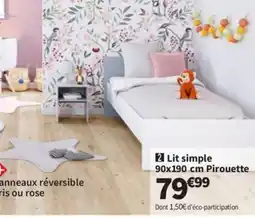 Conforama Lit simple 90x190 cm Pirouette offre