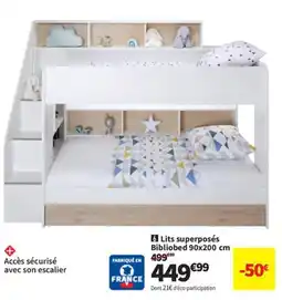 Conforama Lits superposés Bibliobed 90x200 cm offre