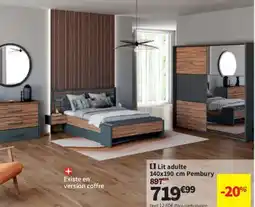 Conforama Lit adulte 140x190 cm Pembury offre