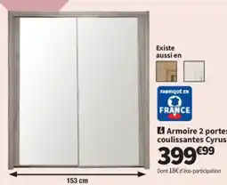 Conforama Armoire 2 portes coulissantes Cyrus offre