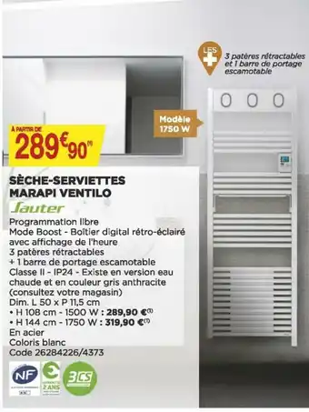 Bricomarché Sèche-serviettes Marapi Ventilo offre