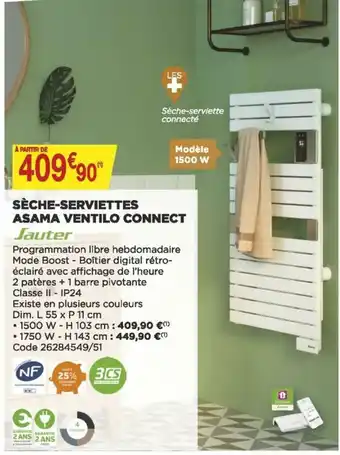 Bricomarché Sèche-serviettes Asama Ventilo Connect offre