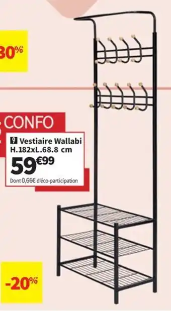 Conforama Vestiaire Wallabi H.182xL.68.8 cm offre