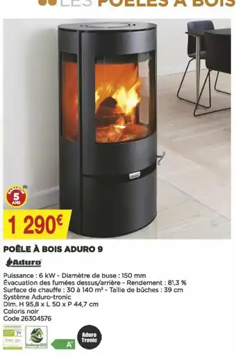 Bricomarché Poêle à Bois Aduro 9 offre